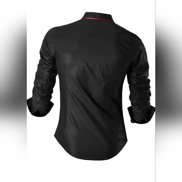 Jeansian Men's Slim Fit Long Sleeves Casual Button Down Shirt Size M - Picture 3 of 5